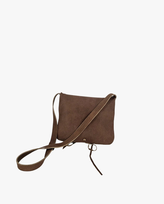 Brown Suede Crossbody (Minimal / Unbranded)