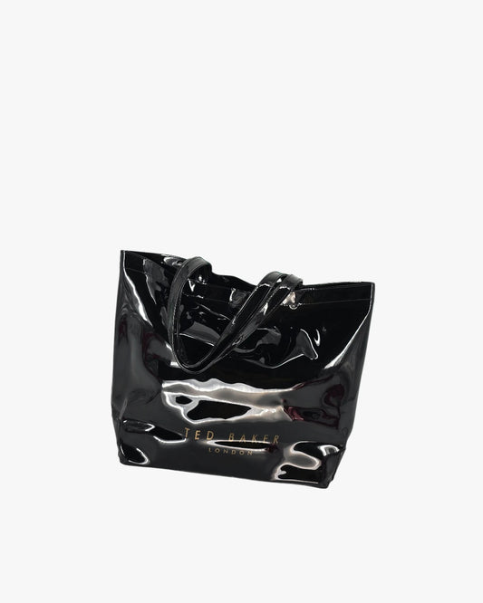 Ted Baker Shopper Bag With Knot Bow - Glossy Black Tote