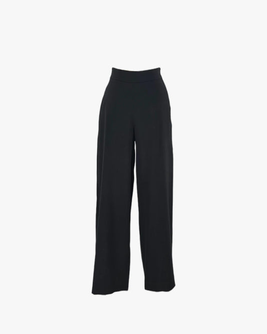 Minimal Black Straight-Leg Trousers