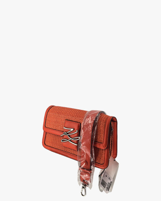 Karl Lagerfeld Ð Orange Textured Crossbody Bag