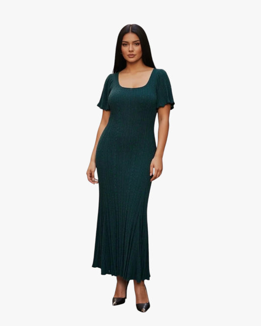 Forest Green Knit Maxi Dress