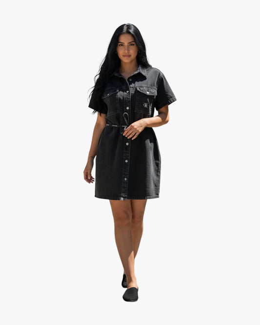 Black Denim Shirt Dress