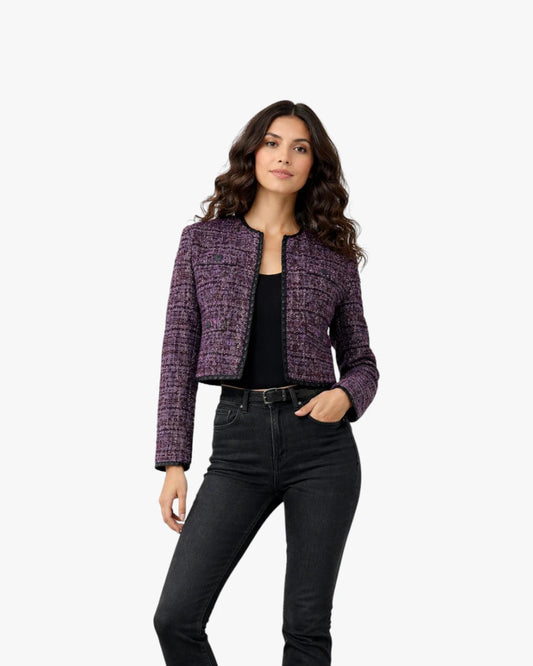 Purple Tweed Maje Jacket