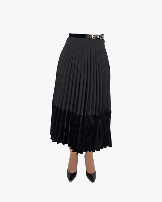 Sandro Paris Layered Pleated Midi Skirt