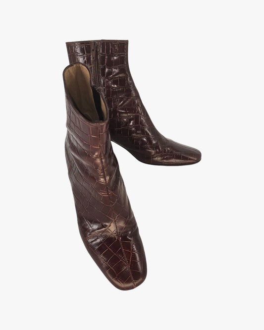 Crocodile Elegance Ankle Boots