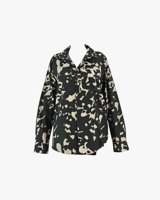 Black Abstract Print Shirt