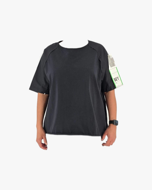 Black Short-Sleeve Minimal Top