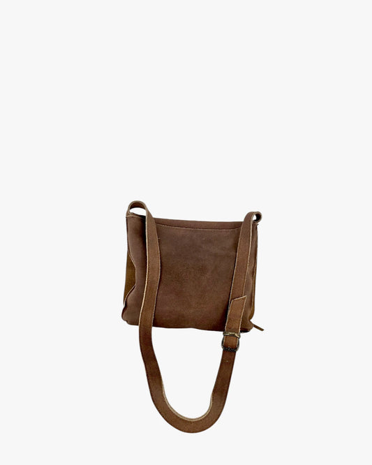 Brown Suede Crossbody (Minimal / Unbranded)