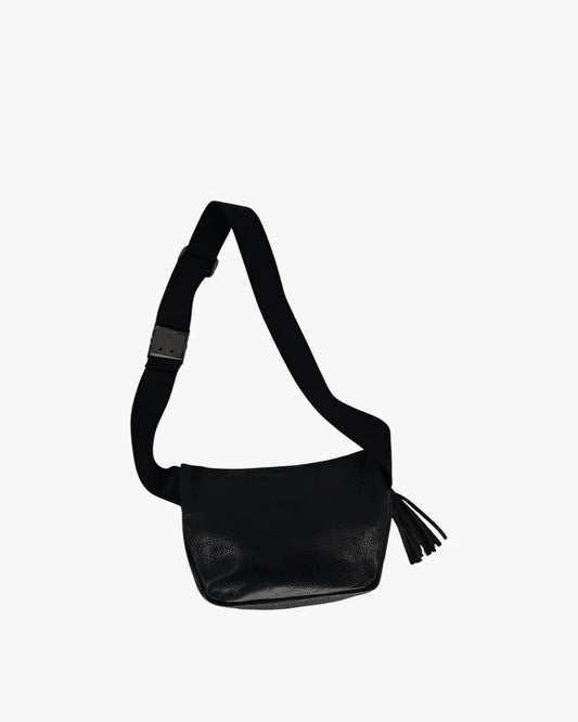 Black Leather Crossbody (Soft Grain)
