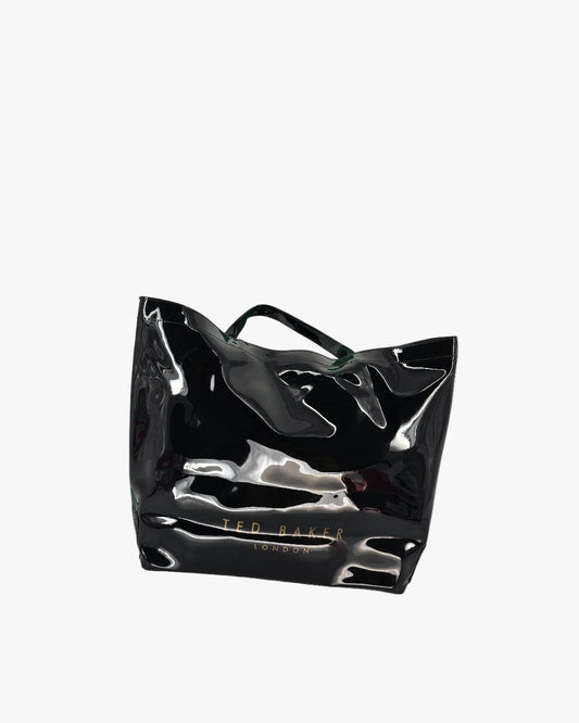 Ted Baker Shopper Bag With Knot Bow - Glossy Black Tote