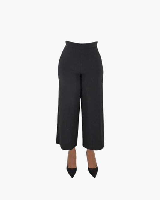 Minimal Black Straight-Leg Trousers