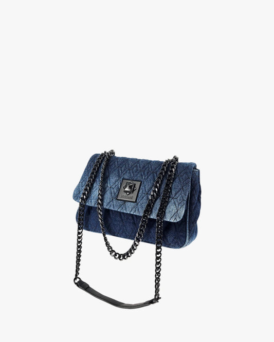 Versace Jeans Couture Denim Quilted Chain Bag