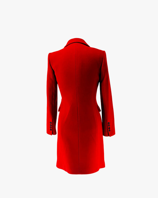 Red Tailored Wool Coat
