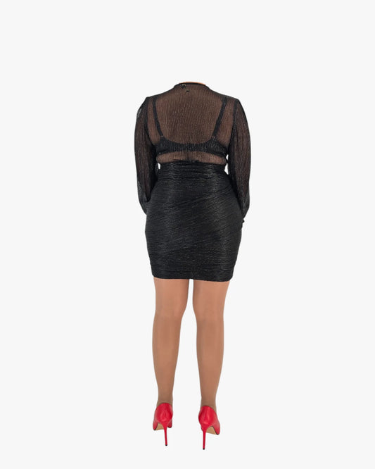 Midnight Shimmer Wrap Dress