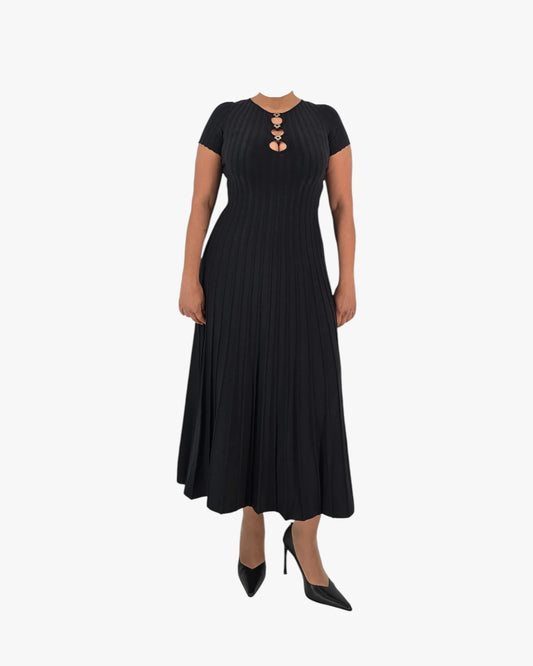 Midnight Ribbed Maxi Dress