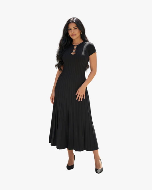Midnight Ribbed Maxi Dress