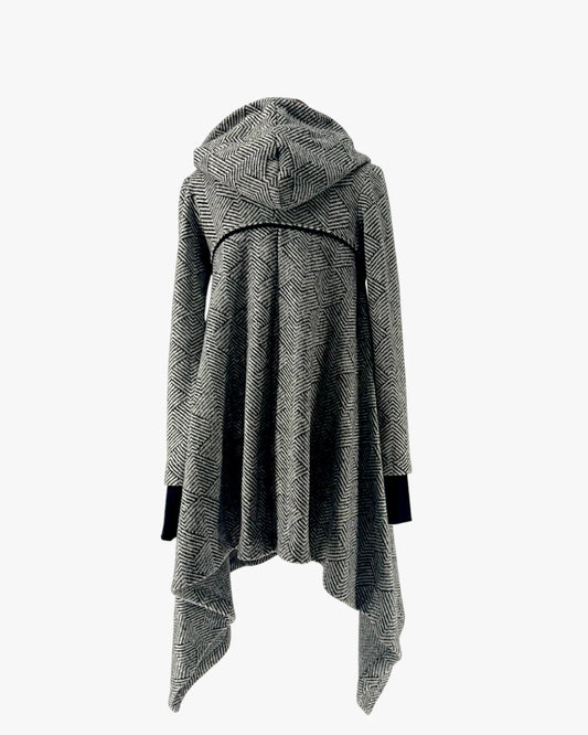 Hooded Knit Wrap Cardigan