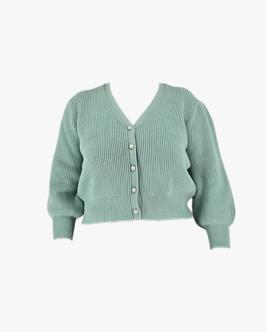 Mint Ribbed Cardigan
