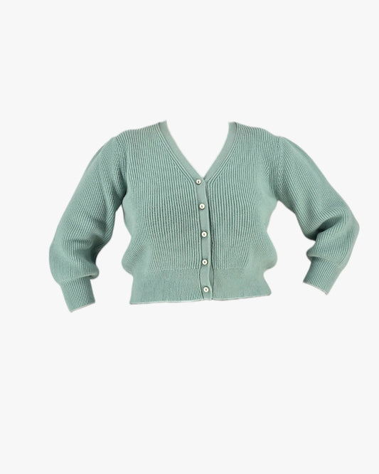 Mint Ribbed Cardigan
