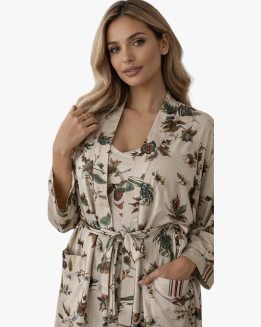 Ivory Garden Sleep Dress & Robe Set