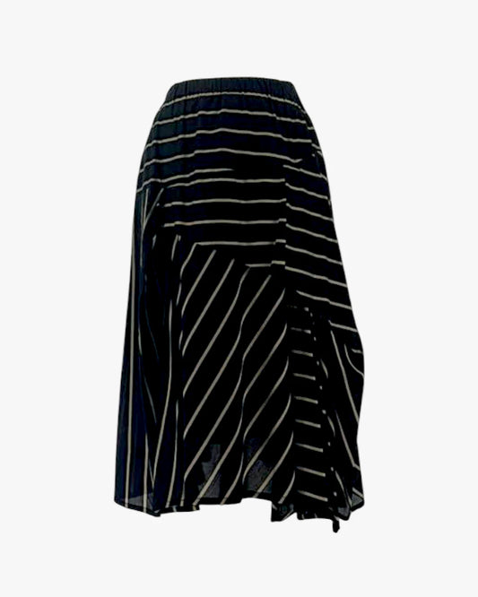 LOFT Striped Midi Skirt
