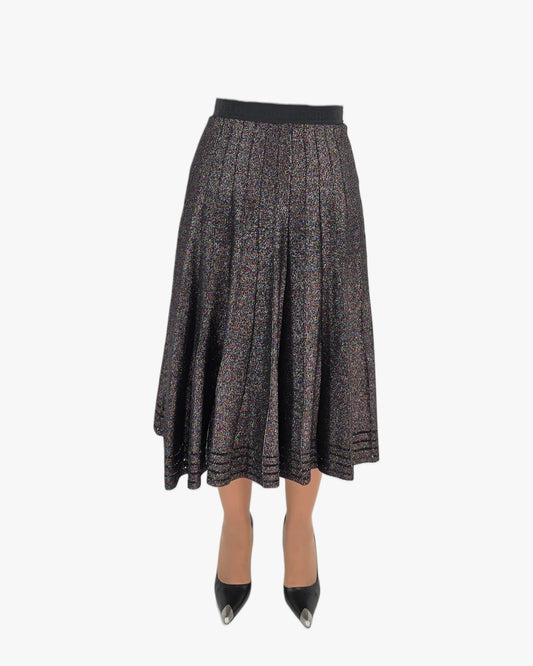 Karl Lagerfeld Shimmer Pleated Midi Skirt