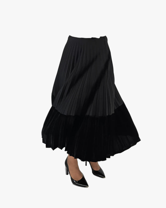 Sandro Paris Layered Pleated Midi Skirt