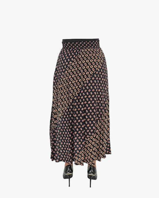 Maje Printed Asymmetrical Midi Skirt