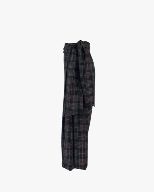 Purple Wolf Tartan Wrap Maxi Skirt