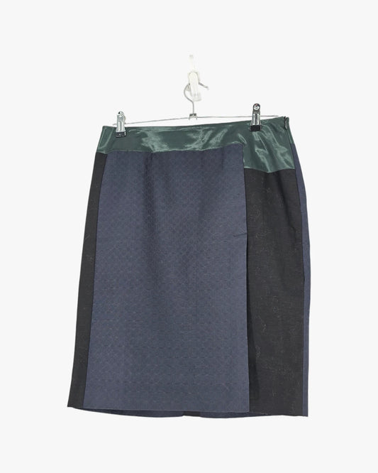 Zara Woman Color-Block Midi Skirt