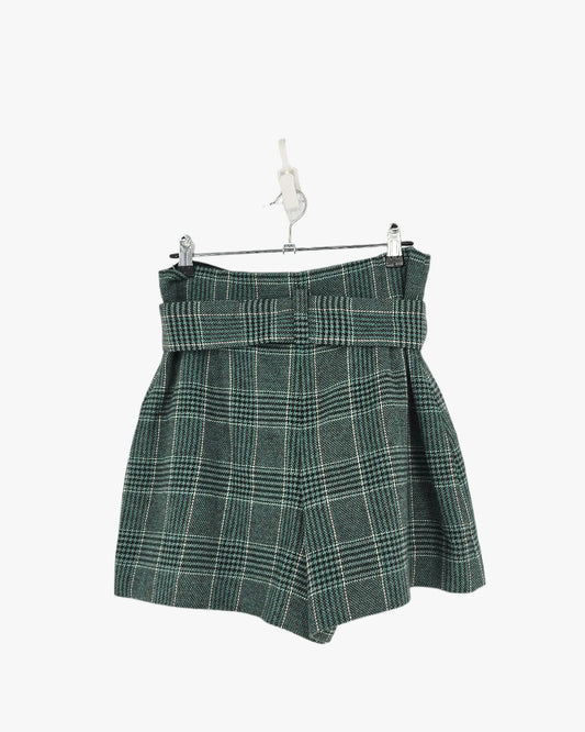 Maje Plaid High-Waist Shorts