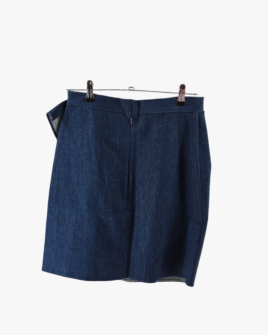 Karoline Lang Draped Denim Mini Skirt