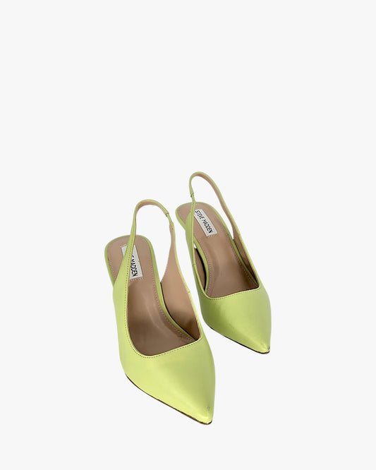 Lime Glow Slingback Heels