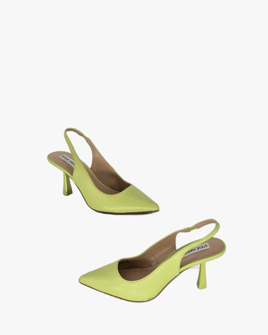 Lime Glow Slingback Heels