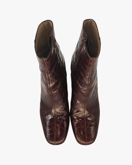 Crocodile Elegance Ankle Boots