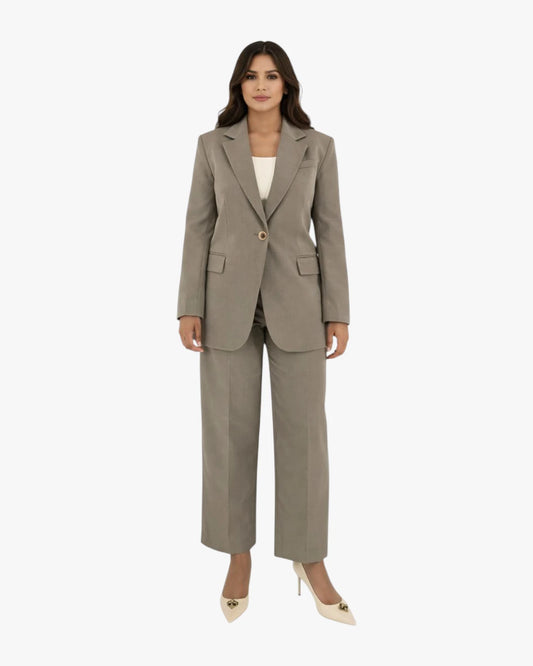 SANDRO Tailored Neutral Suit (Blazer & Pants)