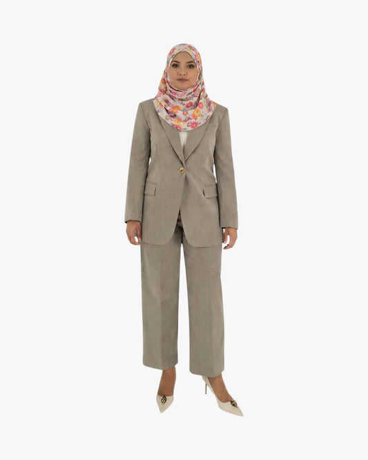 SANDRO Tailored Neutral Suit (Blazer & Pants)