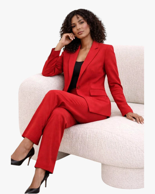 MAJE Red Tailored Suit (Blazer & Pants)