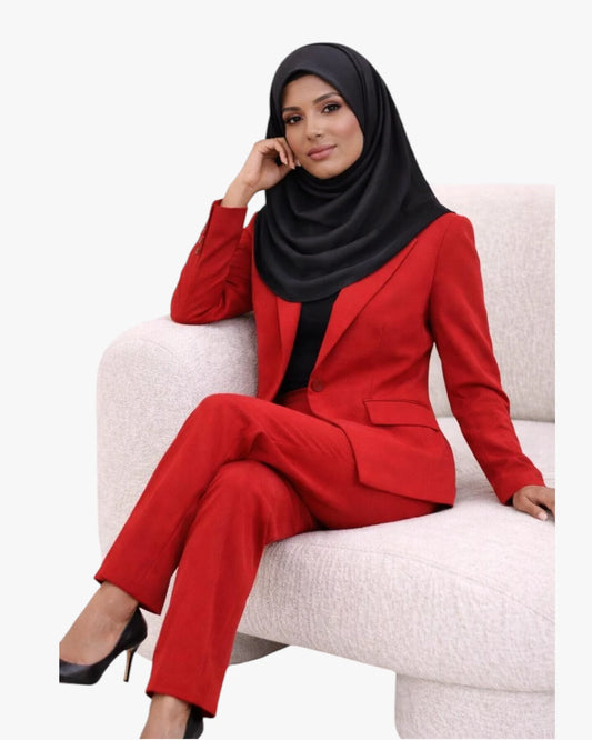 MAJE Red Tailored Suit (Blazer & Pants)