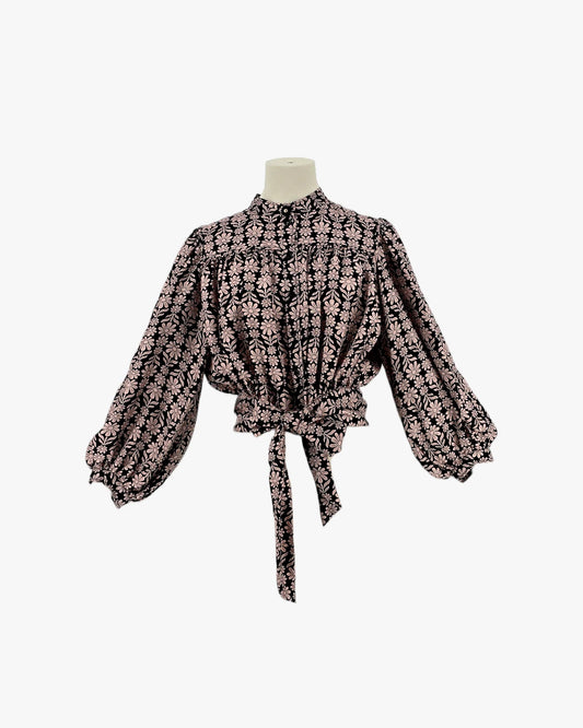 Floral Tie-Waist Blouse