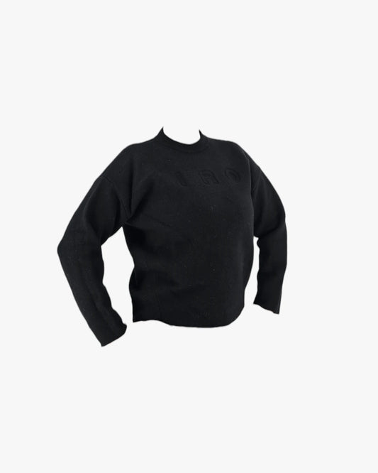 Black Minimal Knit Sweater