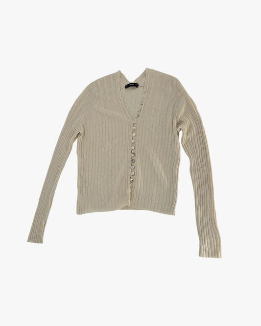 Ribbed Buttoned Knit Top