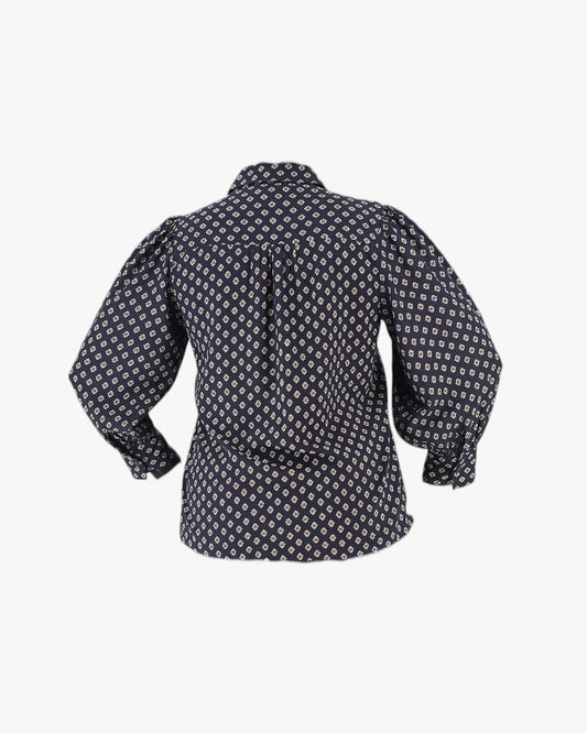 Printed Long-Sleeve Blouse