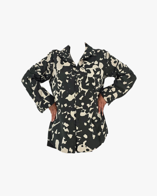 Black Abstract Print Shirt