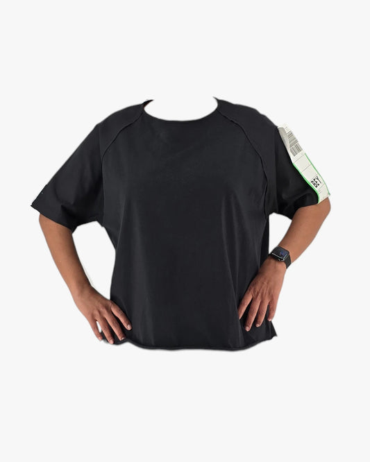 Black Short-Sleeve Minimal Top