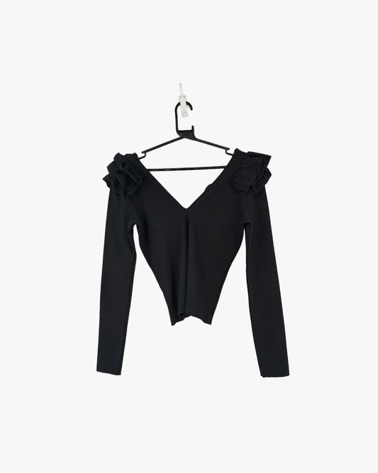 Ruffled V-Neck Top