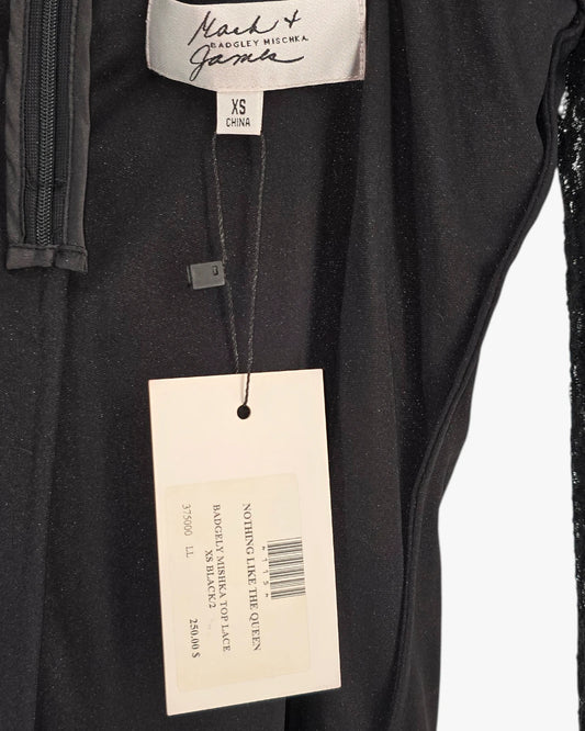 Black Lace Long-Sleeve Top